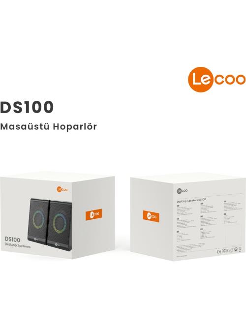 En ucuz LENOVO LECOO DS100 1+1 Siyah 6w RMS Hoparlör RGB Ledli